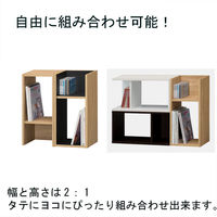 白井産業 コの字ラック 木製 背面化粧処理済 ライトブルー×ホワイト 幅590×奥行234×高さ295mm 1台（直送品）