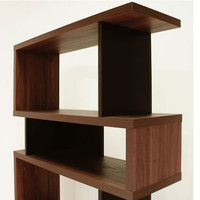 白井産業 セパルテック おしゃれな飾り棚 パーテーションラック 間仕切り 木製 ダークブラウン 幅879×奥行294×高さ1596mm 1台（直送品）