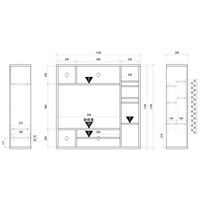 【軒先渡し】朝日木材加工 オールインワンテレビ台 壁面収納 ダークブラウン 幅1150 × 奥行290 × 高さ1150mm 1台（直送品）