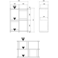 【軒先渡し】朝日木材加工 アルティファシリーズ ビンテージデザインシェルフ ブラウン/ブラック 幅592 × 奥行290 × 高さ791mm 1台（直送品）