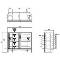 【軒先渡し】朝日木材加工 グレースシリーズ カントリー調ミドルテレビ台 ナチュラル 幅790 × 奥行308 × 高さ651mm 1台（直送品）