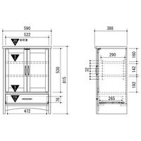 【軒先渡し】朝日木材加工 グレースシリーズ カントリー調キャビネット ナチュラル 幅590 × 奥行388 × 高さ815mm 1台（直送品）