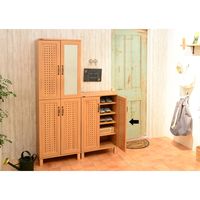 佐藤産業 GENKA ジェンカ シューズボックス ダークナチュラル 幅580×奥行350×高さ935mm GK95-60 1台（直送品）