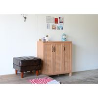 佐藤産業 GENKA ジェンカ シューズボックス ダークナチュラル 幅869×奥行350×高さ935mm GK95-90 1台（直送品）