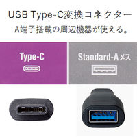エレコム スマホ用USB変換アダプタ/USB(Aメス)-USB(Cオス)/黒 MPA-AFCMADBK 1個（直送品）
