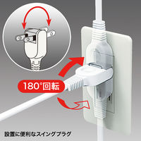 延長コード 電源タップ 10m 2P（ピン） 6個口 ホワイト TAP-TSH610SWN サンワサプライ 1個（直送品）