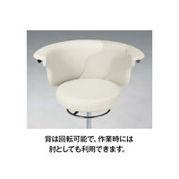 オカムラ 作業用チェア 肘付 背付 ゴムキャスター 座面回転 クリームホワイト L891MD-PB26（直送品）