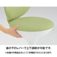 オカムラ スツール 布張タイプ 肘なし 背付 ゴムキャスター 座面回転 オレンジ LU16ZG-FMT7（直送品）