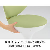 オカムラ スツール ビニール張タイプ 肘なし 背付 ゴムキャスター 座面回転 Lブルー LU16ZG-PB21（直送品）