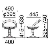 【設置込】イトーキ サポートスツール 肘なし 背付 円盤脚 座面回転 背：ホワイト 脚：グレー/ラズベリーレッド PCK-1107GB-M5（直送品）