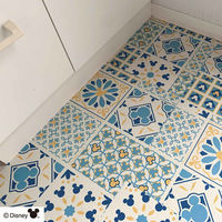 大島屋 タイルマット 30×30cm ミッキーマウス タイル 9枚入 ブルー 365330 1個（直送品）