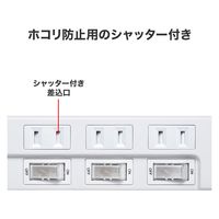 延長コード 電源タップ 2m 2P（ピン） 4個口 シャッター ホワイト TAP-B102UC-2W サンワサプライ 1本