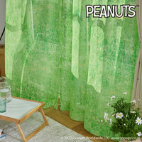 スミノエ PEANUTS セミオーダー レースカーテン フィールドボイル 2200×1890mm グリーン １セット(2枚入)（直送品）