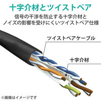 LANケーブル CAT6A 2m 爪折れ防止 簡易パッケージ ブラック LD-GPAT/BK2/RS エレコム 1個（直送品）
