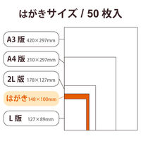 エレコム 写真用光沢紙/ハイクオリティ/厚手/ハガキ/50枚 EJK-HQH50 1個