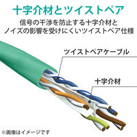 LANケーブル CAT6A 3m 爪折れ防止 簡易パッケージ グリーン LD-GPAT/GN3/RS エレコム 1個