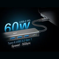 ドッキングステーション USBハブ PD対応 7in1 Type-Cドッキングステーション SPU3C07DOCSU200G 5個