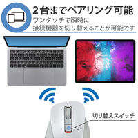 ワイヤレスマウス 無線 Bluetooth 静音 5ボタン M ホワイトフェイス M-XGM15BBSWF/EC エレコム 5個（直送品）