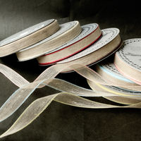 小西リボン リネンラインリボン 12mm巾×20m巻 ホワイト KR3760-12-11　3巻/1セット（直送品）