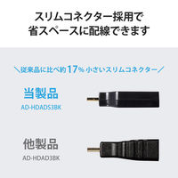 HDMI変換アダプタ AF-DM(micro) 4K 60P スリムコネクタ ブラック AD-HDADS3BK エレコム 1個（直送品）