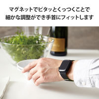 Apple Watch バンド シリコン マグネット式 ブラック×グリーン AW-45BDMAGBK2 エレコム 1個（直送品）