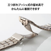 Apple Watch バンド チタン ステンレス 三つ折れプッシュ式 シルバー AW-49BDTITSV エレコム 1個（直送品）