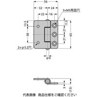 スガツネ工業 ステンレス鋼製平丁番 LSS型 LSSーZーN65 1セット(2個)（直送品）