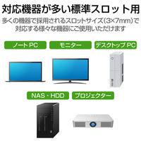 セキュリティワイヤー セキュリティスロット対応 4桁ダイヤル式 1.8m 直径4.5mm 90度首振 ヘッド部回転　盗難防止 A037I エレコム（わけあり品）