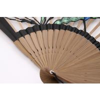 ひしだ ST-22 額透彫扇 蘭 黒 7寸 1本（直送品）