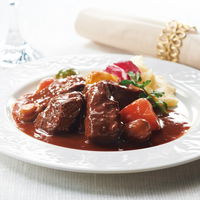 【桐箱入りギフトカード】御中元熨斗　帝国ホテル ディナーセット(ビーフシチュー・牛タンの赤ワイン煮込み・ハンバーグ2種)　専用紙袋付き（直送品）