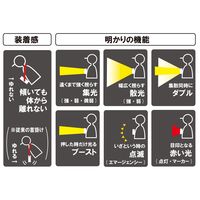 チェストライト 充電式 LEDライト 防水保護等級IPX5 ブラック YF-201-K 1個 Hapyson（ハピソン）