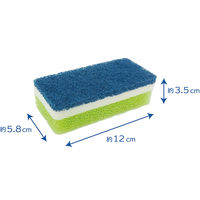 キッチンスポンジ 長持ちタフポン 洗浄力 ストロング 研磨剤入り 抗菌加工 グリーン 日本製 1パック（2個入）オーエ