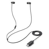 サンワサプライ USBイヤホンマイク MM-HSU21BK 1個（直送品）