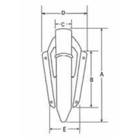 エスコ 140x80mm 旗立金物(ステンレス) EA951BN-32 1セット(5個)（直送品）