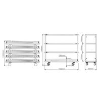 エスコ 1920x 660x1785mm 折畳式簡易棚(キャスター付) EA976AM-41 1セット(1St)（直送品）
