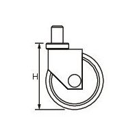 エスコ 125mm キャスター(自在金具・ねじ式・ウレタン) EA986PT-337 1個（直送品）