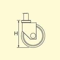 エスコ 150mm キャスター(自在金具・ねじ式・ウレタン) EA986PT-338 1個（直送品）