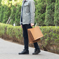 【紙袋】アスクル 端材リサイクル紙袋「Come bag」キャラメルブラウン 320×320×115mm 1袋（50枚入）アスクル オリジナル