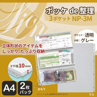 ライオン事務器 ポッケde整理 A4 マチ付 30穴 NP-3M 14733 1個(2枚)