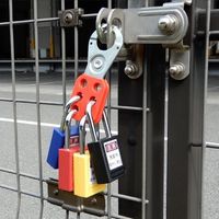 エスコ 38mm 南京錠(ロックアウト用/橙) EA983TB-35 1セット(4個)（直送品）