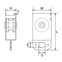 エスコ 26x15x54mm 吊具用滑車(オールステンレス) EA970KH-22 1セット(4個)（直送品）