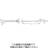 エスコ 22 mm 片目片口スパナ EA614ST-22 1本(1丁)（直送品）
