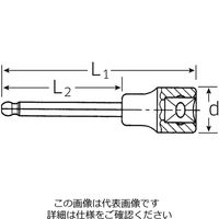 エスコ 1/2”DRx 5mm/238mm [Ball Hex]ビットソケット EA617DE-5 1本(1個)（直送品）