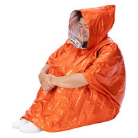 【エマージェンシーシート】「現場のチカラ」アルミブランケット（ポンチョタイプ） 1セット（10個：1個×10）  オリジナル