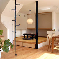 SunRuck つっぱり棒ハンガー&フック NYOI-POLE ブラック SR-NYP010-BK 1本（直送品）