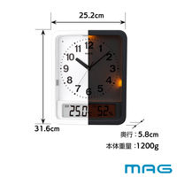 ノア精密 MAG電波自動点灯置掛両用時計 ルック W-779 WH-Z 1個