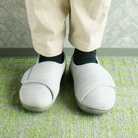 小野商事 介護シューズ マジックテープタイプ グレー Sサイズ WS8005 1足（直送品）