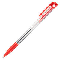 アスクル　ノック式油性ボールペン　0.7mm　赤　10本  オリジナル（わけあり品）