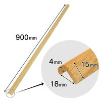 カーボーイ 安心クッションL字型90cm 極細 木目 木目ライト 438 1セット(2本)（直送品）