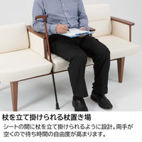 【組立設置込】コクヨ レフィナ ミドルバック 肘付 3人用 アール無 ペールカーキ×ブラウン NRF-M3ANS-W2511111 1台（直送品）